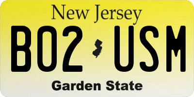 NJ license plate B02USM