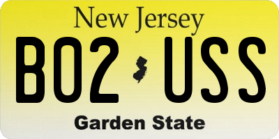 NJ license plate B02USS