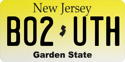 NJ license plate B02UTH