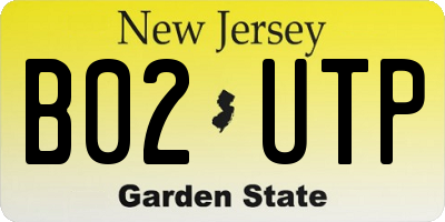 NJ license plate B02UTP