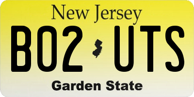 NJ license plate B02UTS