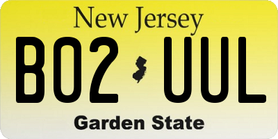 NJ license plate B02UUL