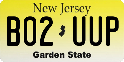 NJ license plate B02UUP
