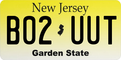 NJ license plate B02UUT