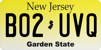 NJ license plate B02UVQ