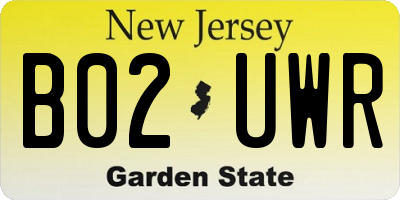 NJ license plate B02UWR