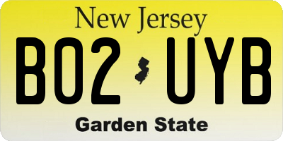NJ license plate B02UYB
