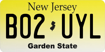 NJ license plate B02UYL