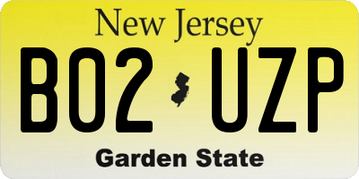 NJ license plate B02UZP