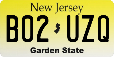 NJ license plate B02UZQ