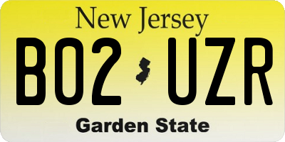 NJ license plate B02UZR