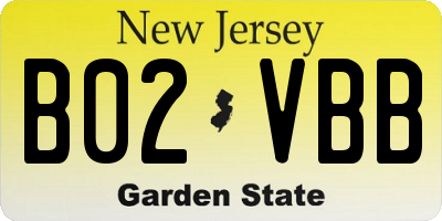 NJ license plate B02VBB