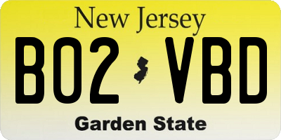 NJ license plate B02VBD