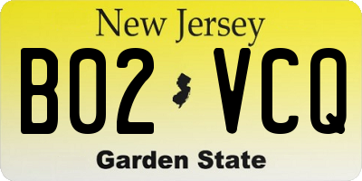 NJ license plate B02VCQ