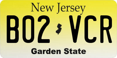 NJ license plate B02VCR