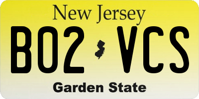 NJ license plate B02VCS