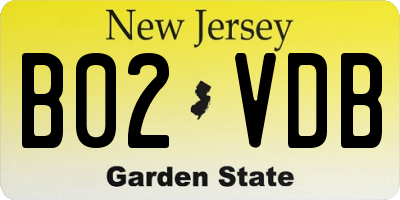 NJ license plate B02VDB