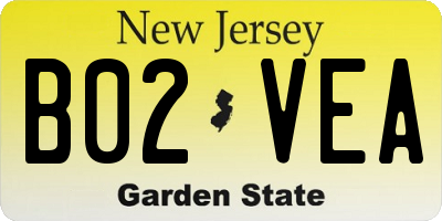 NJ license plate B02VEA