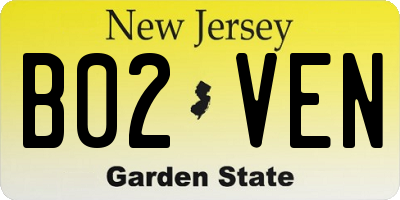 NJ license plate B02VEN
