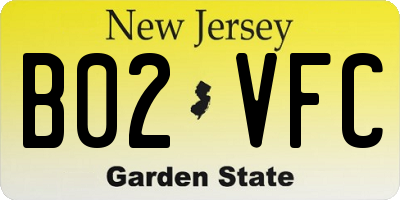 NJ license plate B02VFC