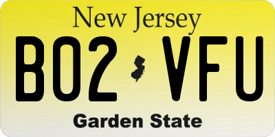 NJ license plate B02VFU