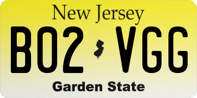 NJ license plate B02VGG