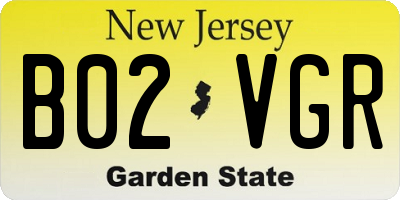 NJ license plate B02VGR