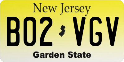NJ license plate B02VGV