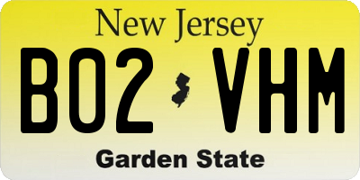 NJ license plate B02VHM