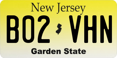 NJ license plate B02VHN