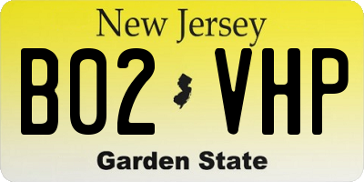 NJ license plate B02VHP