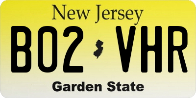 NJ license plate B02VHR