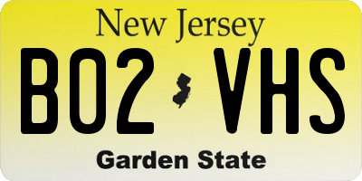 NJ license plate B02VHS