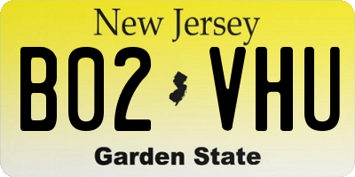 NJ license plate B02VHU
