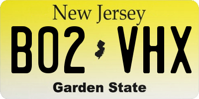 NJ license plate B02VHX