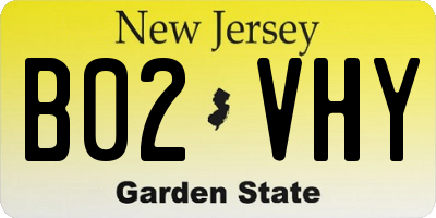 NJ license plate B02VHY