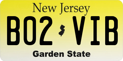 NJ license plate B02VIB