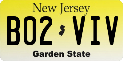 NJ license plate B02VIV