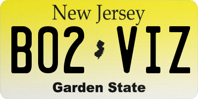 NJ license plate B02VIZ