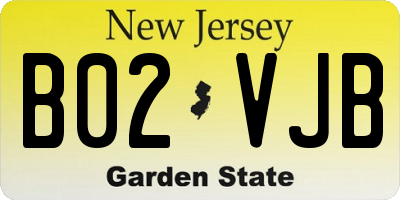 NJ license plate B02VJB