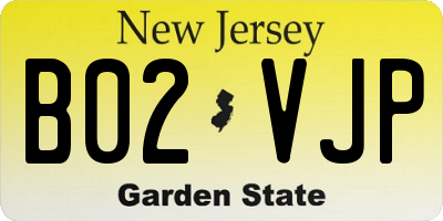 NJ license plate B02VJP