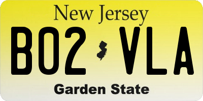 NJ license plate B02VLA