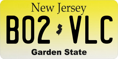 NJ license plate B02VLC
