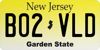 NJ license plate B02VLD