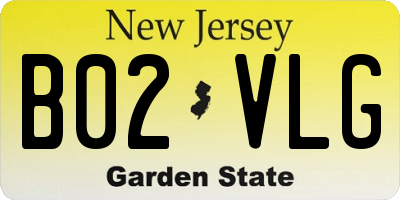NJ license plate B02VLG