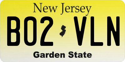 NJ license plate B02VLN