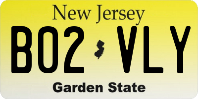 NJ license plate B02VLY