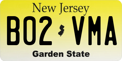 NJ license plate B02VMA