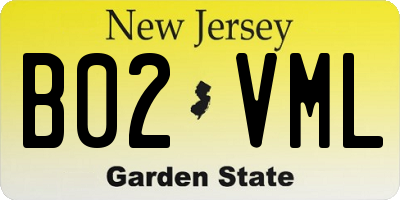 NJ license plate B02VML