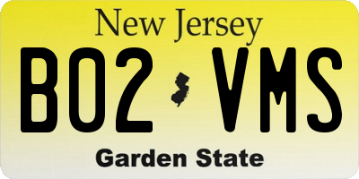 NJ license plate B02VMS